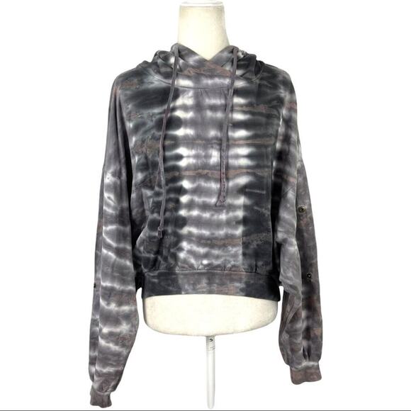Young Fabulous & Broke Sweaters - Young Fabulous & Broke Tie Dye Raissa Hoodie Sweater Grayish Mocha Size  S/M